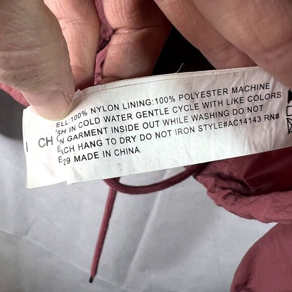 Ashley by 26 International Pink Hooded Zip‎ Up Rain Jacket Size Small - Picture 9 of 10